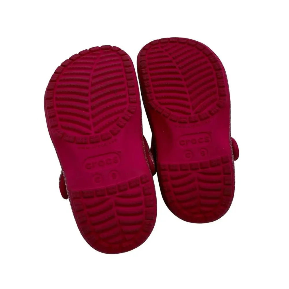 Crocs Girls Toddler Iridescent Glitter Classic Clogs Shoes Size 9